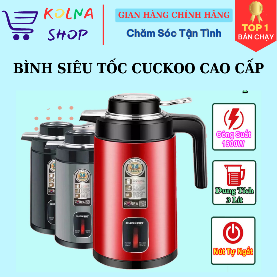 Bình đun nước siêu tốc cuckoo gd-st30, bình đun siêu tốc kiêm phích nước giữ nhiệt dung tích 2l, công suât 1500w tự động ngắt khi sôi - ấm đun siêu tốc, ấm đun nước cao cấp, bình đun nước siêu tốc, bảo hành 12 tháng.