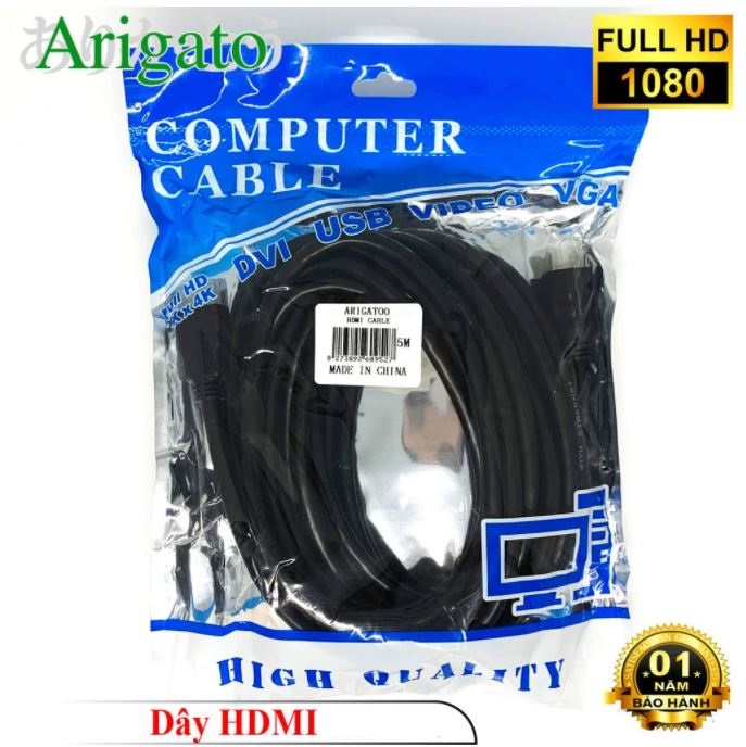 Dây HDMI 7.0 Tròn Màu Đen, Độ Dài 1.5m