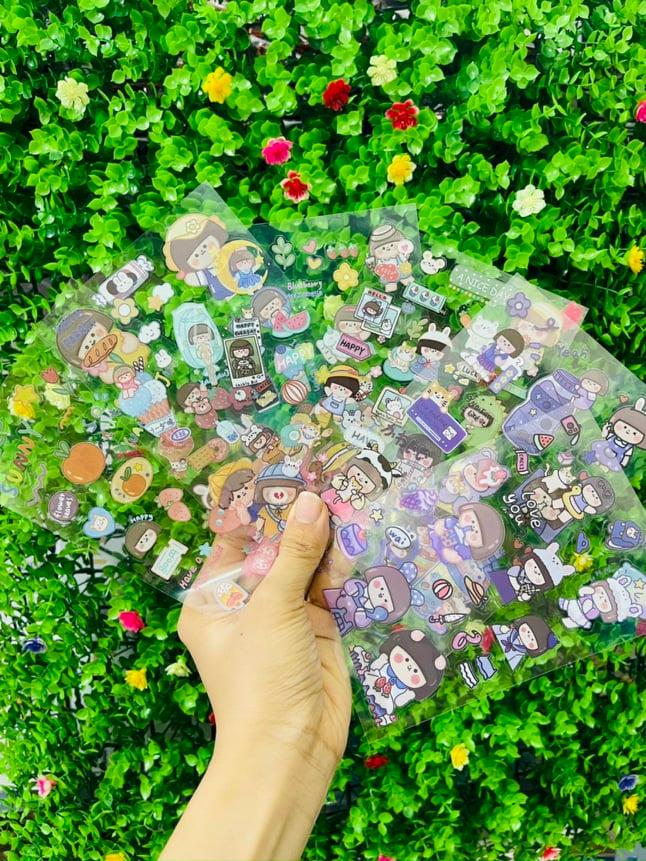 Combo 6 Miếng Dán Trang Trí Sticker Trang Trí Sticker Dán Giấy Đồ Dùng Phong Cách Hàn Quốc Dễ Thương Mẫu Mới