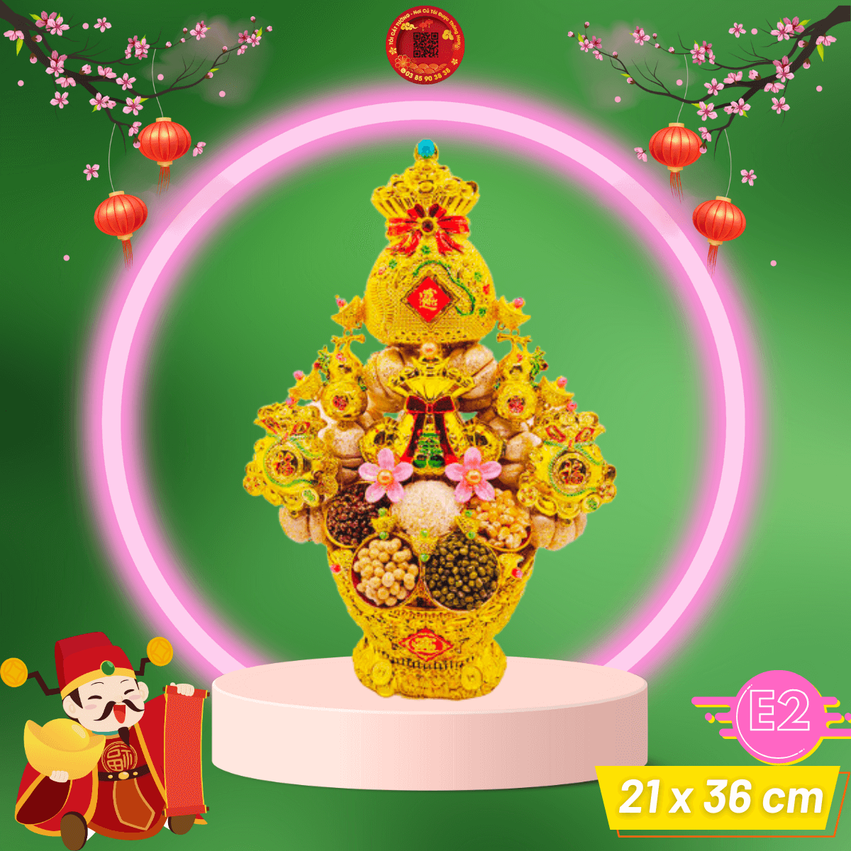 Tháp Tỏi Phong Thủy Tài Lộc Túi Vàng Siêu To Khổng Lồ - TỎI CÁT TƯỜNG