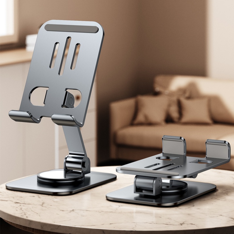  Đa năng 360° Giá đỡ điện thoại máy tính bảng bằng kim loại xoay - Đệm silicon có thể gập lại-HAUSE 