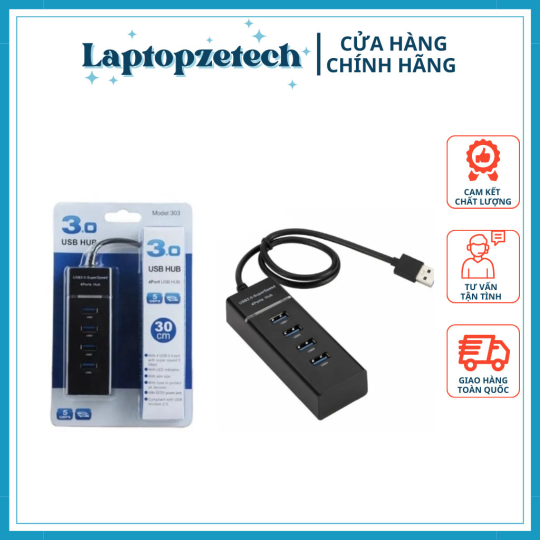Hub chia usb 4 port 3.0 sử dụng được 4 cổng usb 3.0 tốc độ sạc và truyền tải dữ liệu nhanh, ổn định