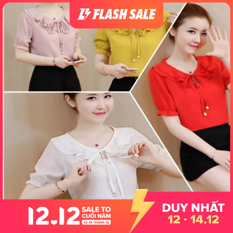 [HCM]ÁO KIỂU CỔ BÈO THẮT NƠ  _  [Giá gốc tận xưởng]