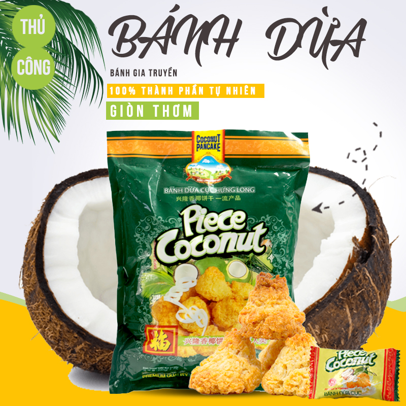 Bánh dừa nướng - hưng long- sợi dừa tươi nướng - 150g