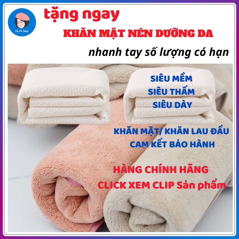 Khăn mặt, khăn lau mặt sợi microfiber+ nhung san hô lông mềm mịn, siêu thấm nước 35x75 cm - Cô Mi shop