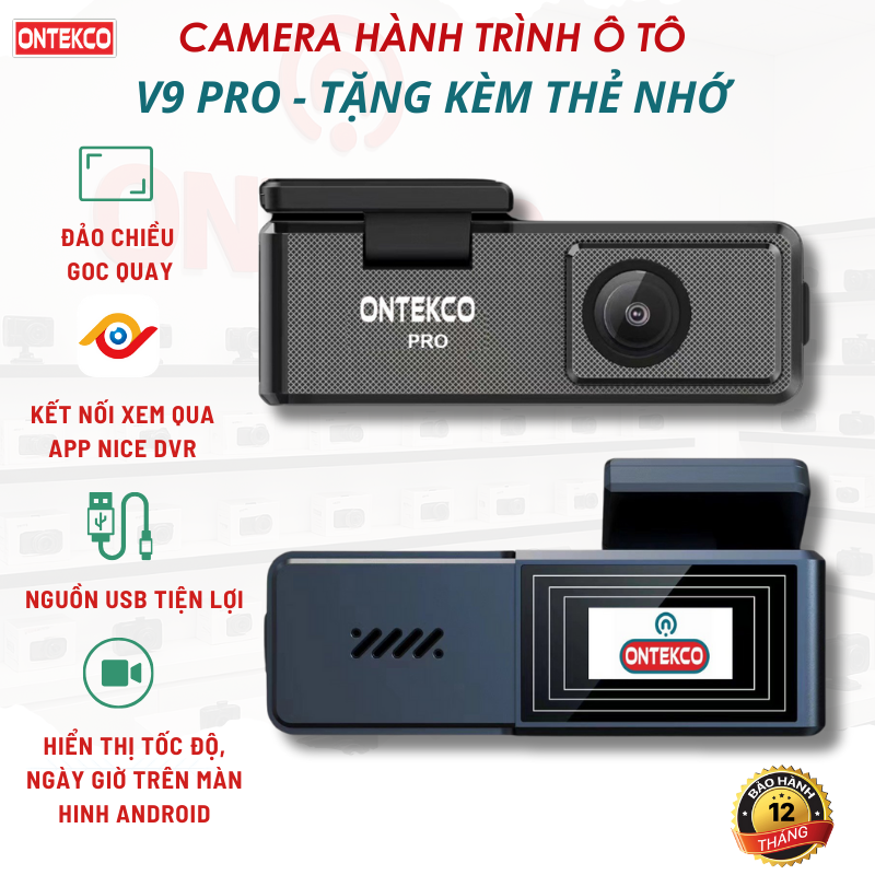 [Tặng kèm thẻ nhớ] Camera hành trình ô tô V9 pro kết nối xem trên điện thoại khi ở gần xe, góc cam rộng ghi hình nét, có tiếng Việt dễ sử dụng , cam nhỏ gọn dễ lắp đặt