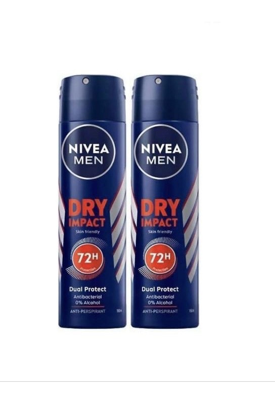 Combo 2 chai xịt khử mùi toàn thân nivea men dry impact 72h-150ml
