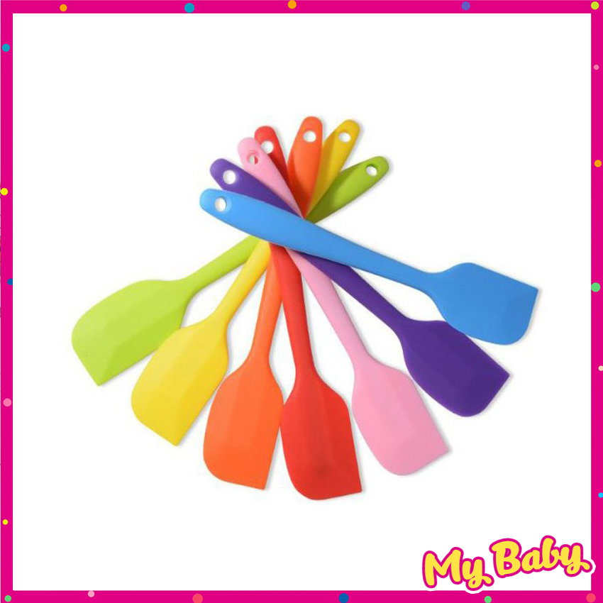 [FREESHIP] Phới dẹt Spatula Silicone Mybaby18 DC07 trộn bột, quấy cháo, chịu nhiệt tốt