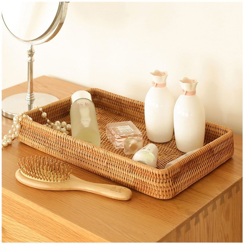 Khay mây tre hình chữ nhật đựng đồ ăn nhiều kích thước đẹp, khay mây decor trang trí nhà cửa phụ kiện chụp ảnh - TRE VIỆT