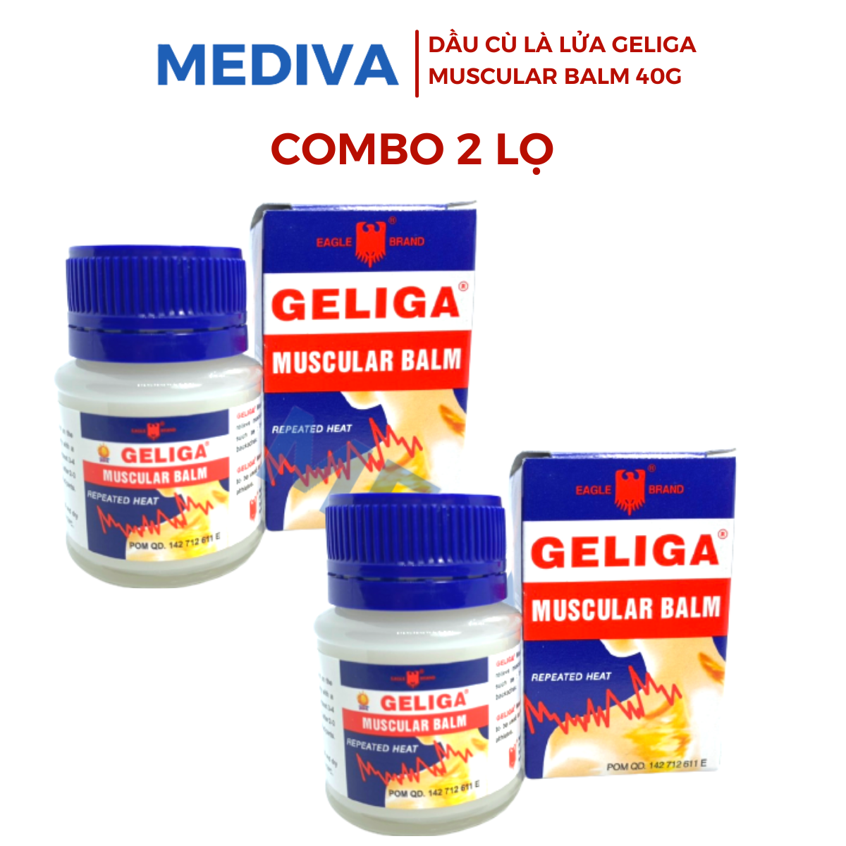 Cù là lửa geliga muscular balm 40g - combo 2 lọ