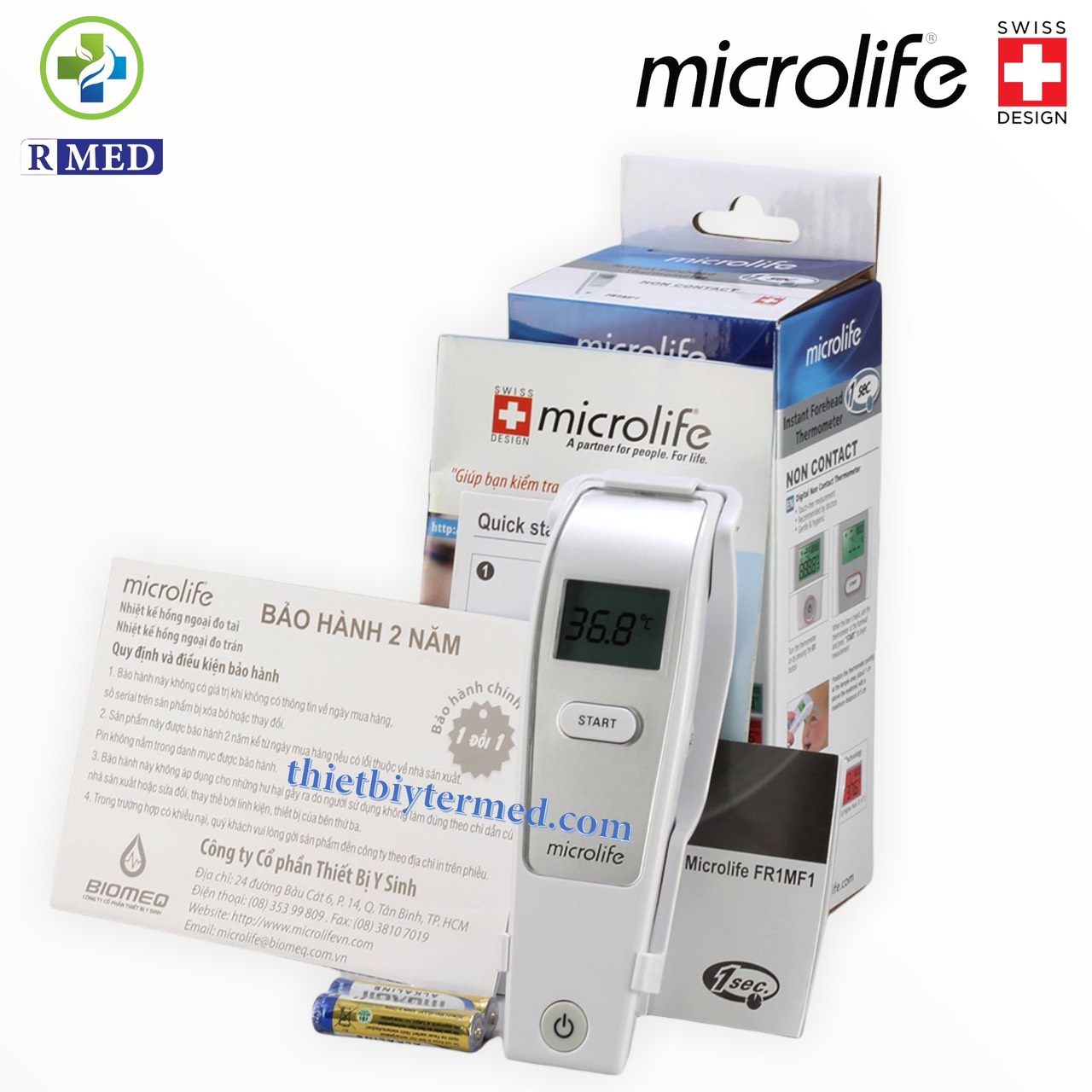 Microlife FR1MF1 - Nhiệt kế điện tử hồng ngoại đo trán chính hãng Thụy Sĩ - BH 24 tháng