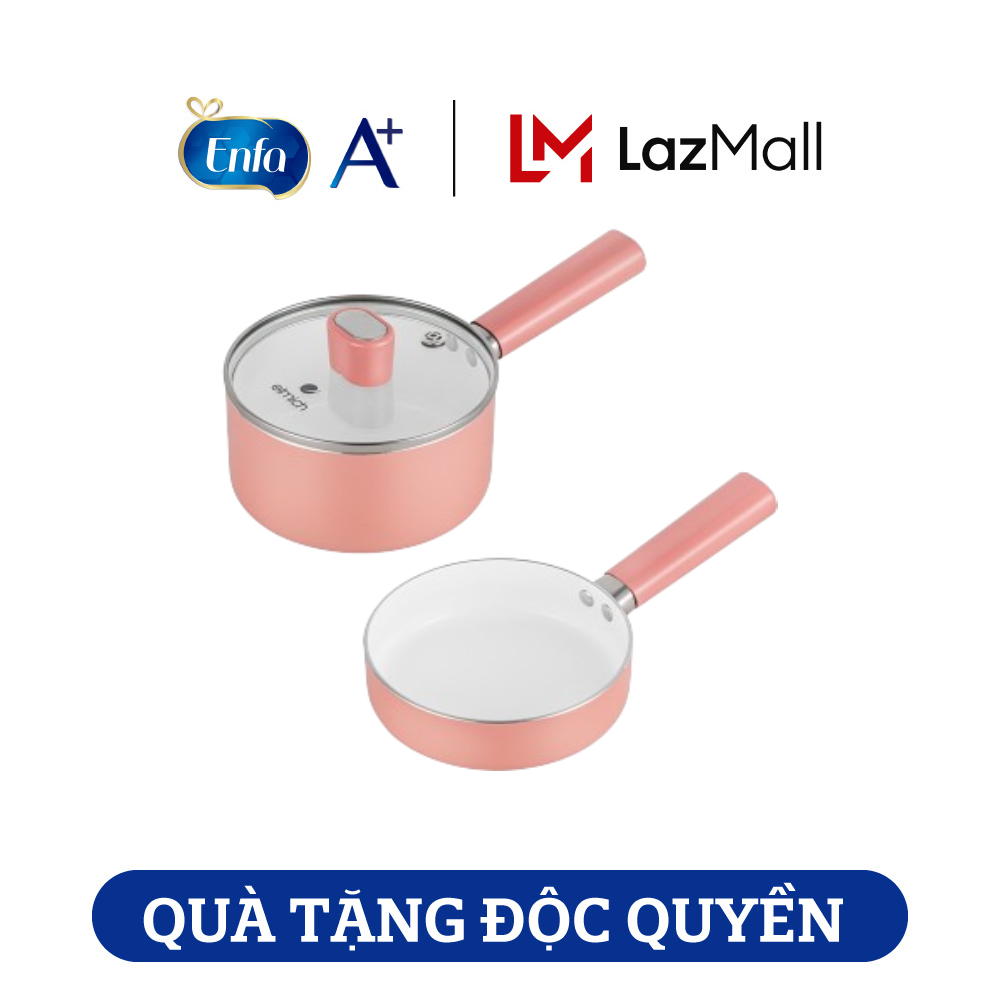 [Quà tặng không bán] Bộ nồi chảo chống dính Elmich Baby (giao màu ngẫu nhiên)