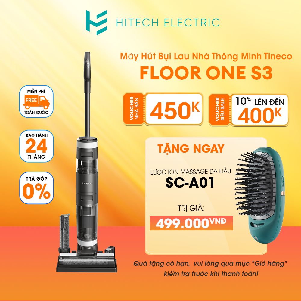 Máy Hút Bụi Lau Nhà Thông Minh Tineco Floor One S3 - Xử Lý Rác Khô & Ướt - Bảo Hành 2 Năm