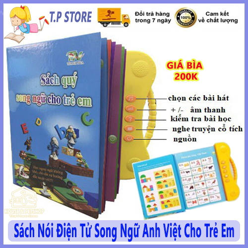Mẫu Mới - Sách Nói Điện Tử Song Ngữ Anh Việt cho Trẻ Em ( Bản nút Cứng ) - Học Tiếng Anh - Toán - Tiếng Việt - Sách Thông Minh - Đồ Chơi Phát Triển Trí Thông Minh ( Loại Xịn )