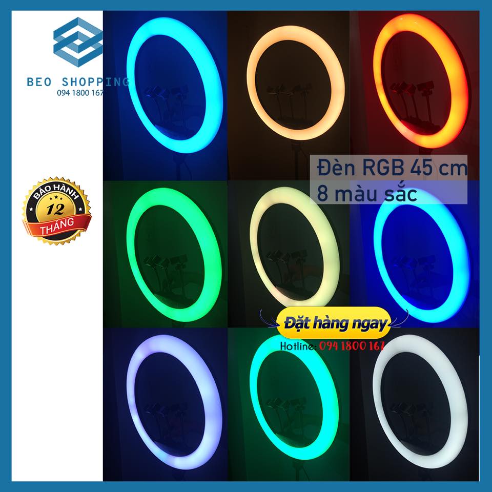 [HCM]ĐÈN TIKTOK - LIVESTREAM 45CM 7 MÀU ÁNH 40 CHẾ ĐỘ SÁNG - ĐIỀU KHIỂN TỪ XA