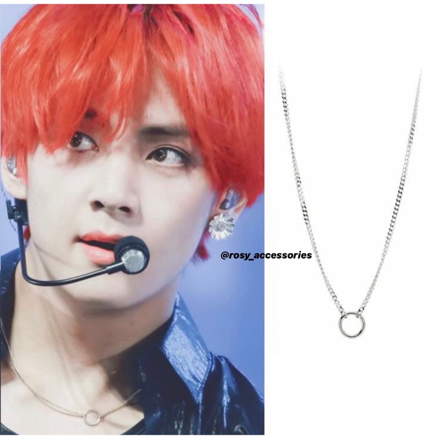 Dây chuyền xích mặt tròn mini v bts