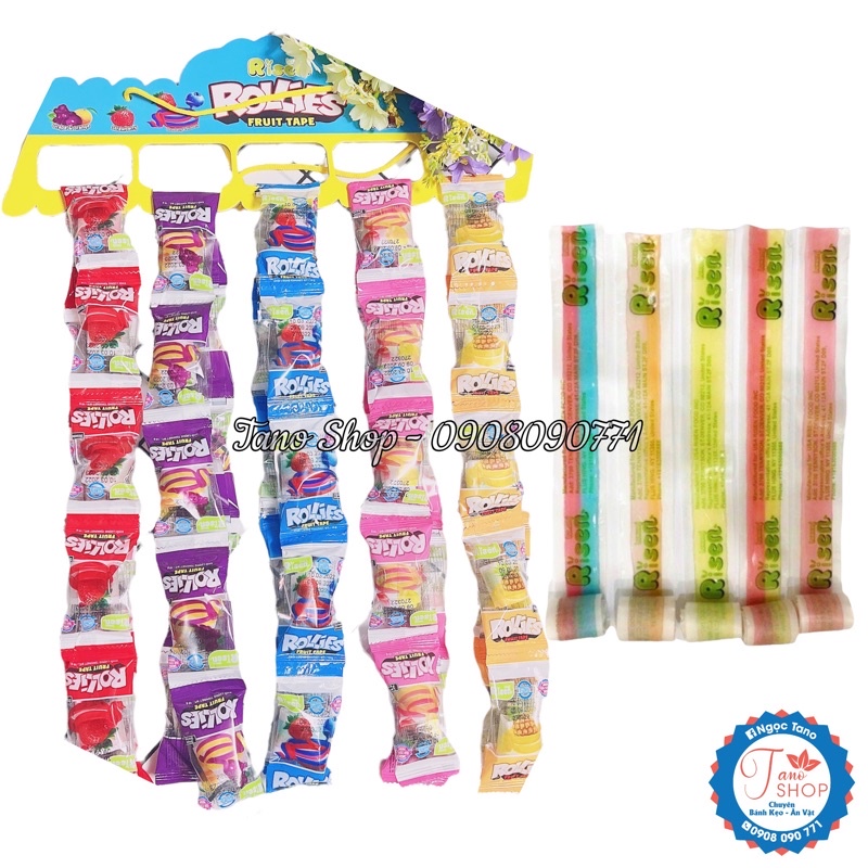 Kẹo dẻo cuộn Rollies Fruit Taps Risen Mỹ