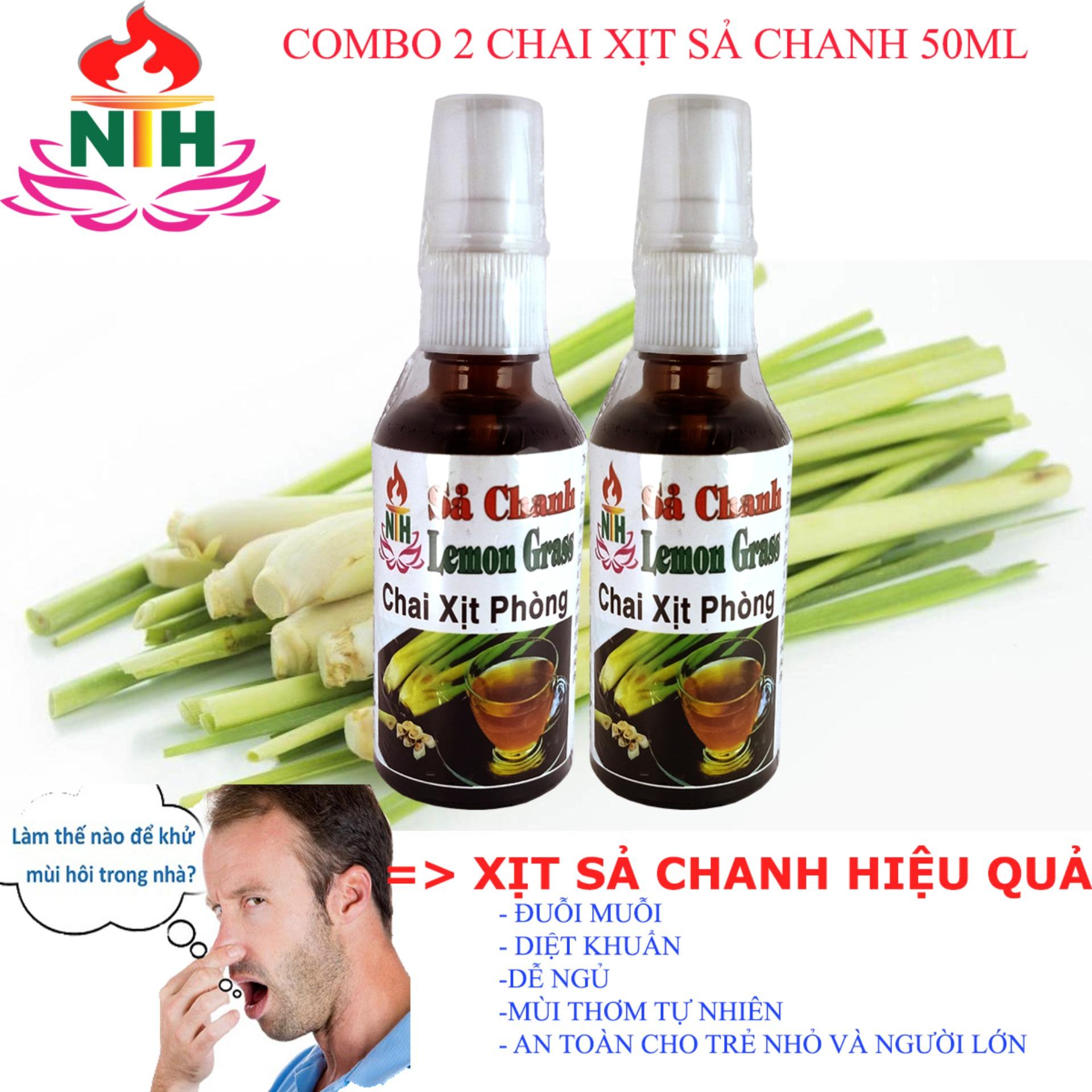 BỘ COMBO 2 CHAI TINH DẦU XỊT PHÒNG SẢ CHANH 50 ML