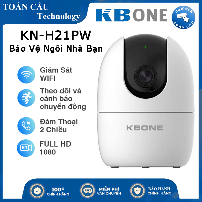 [100% CHÍNH HÃNG] Camera IP WIFI 360 KN-H21P - Đàm Thoại 2 Chiều - KN-H21PW, KN-H21PA KBONE KBVISION - Camera Toàn Cầu