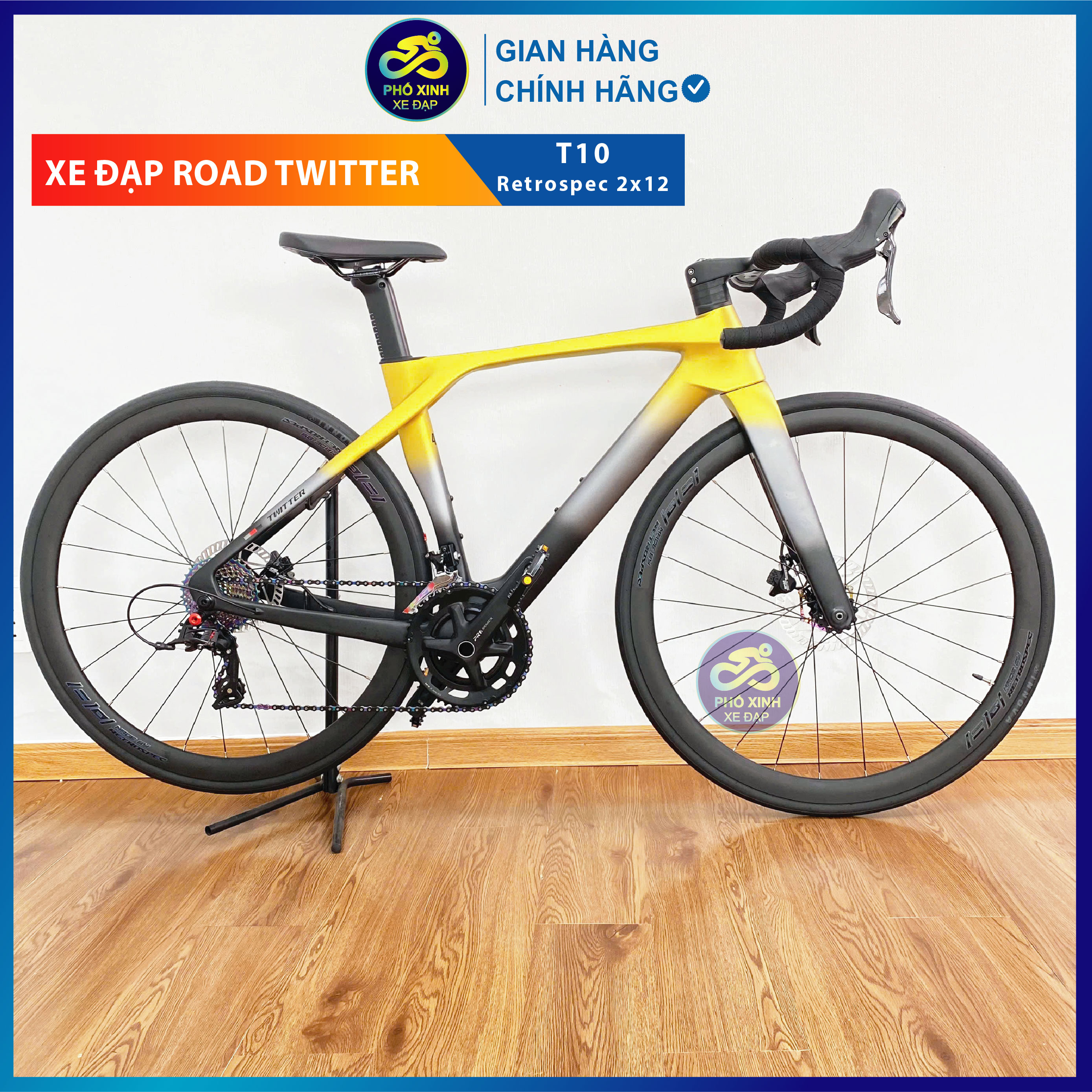 XE ĐẠP ĐUA TWITTER T10 [2026] – PHIÊN BẢN GROUP SET RETROSPEC 2X12, VÀNH NHÔM