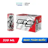 [SALE 8.8] Thùng 28 Lon Nước Tăng Lực Sting Boost Vị Dâu - Giảm 50% Đường (320ml/lon)