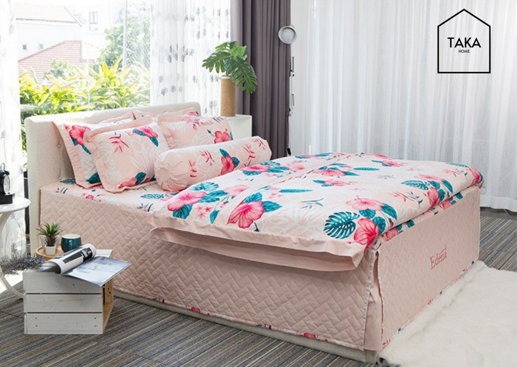 Bộ chăn ra cotton in 449 edena
