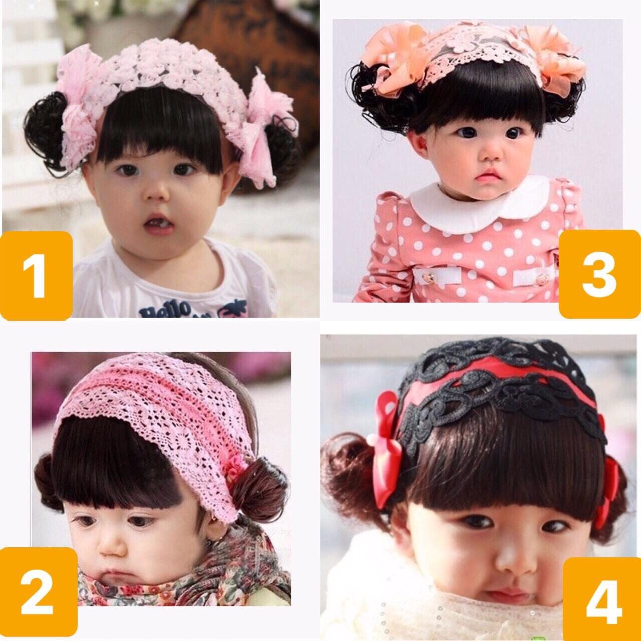 BĂNG ĐÔ TÓC GIẢ CHO BÉ GÁI 0-4 TUỔI