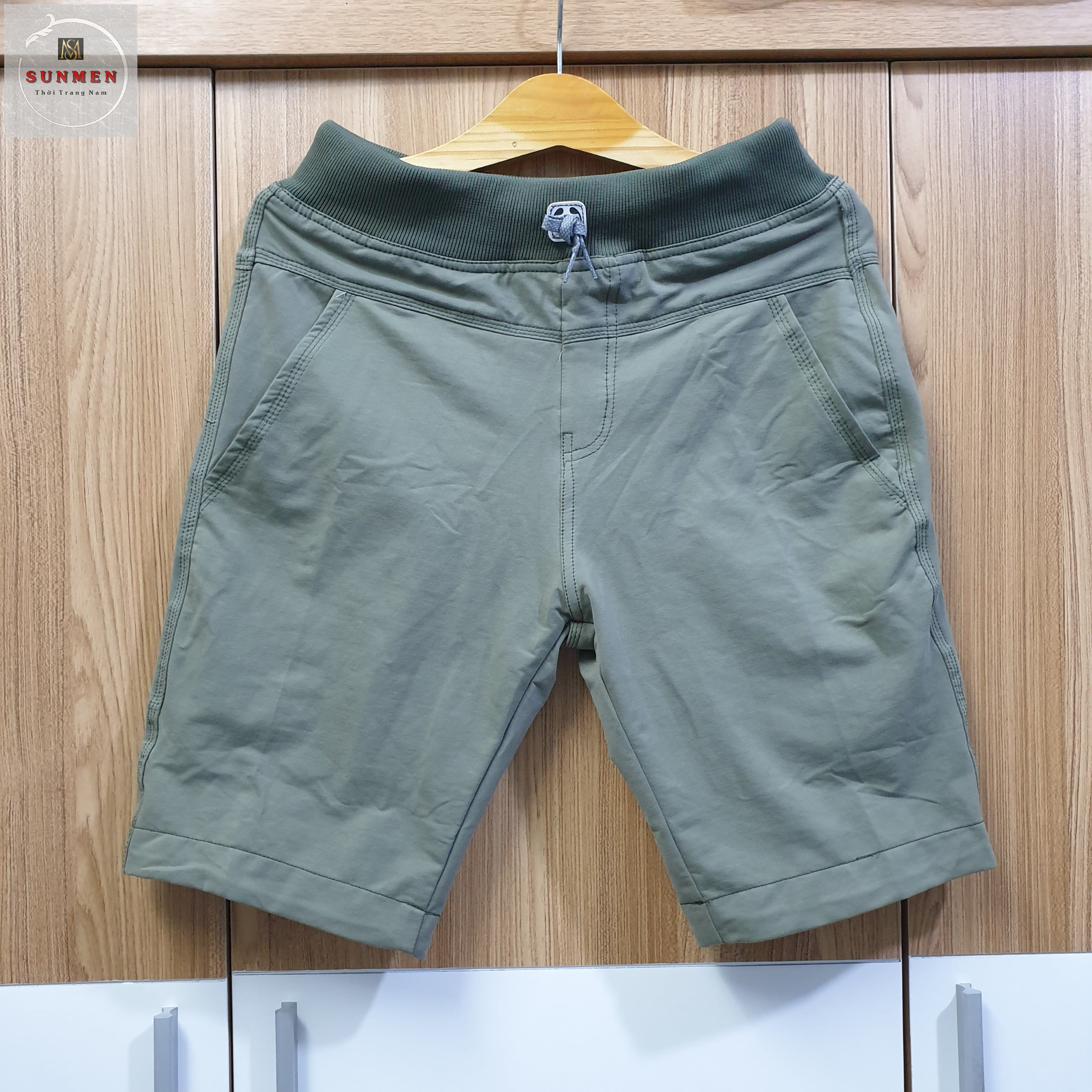 Quần short kaki lưng thun co giãn cao cấp có dây rút,quần đùi nam mặc nhà phong cách hàn quốc