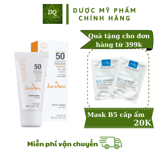Sữa chống nắng spf50 sun fuild spf50 - j149 jean d'arcel - dq cosmetics