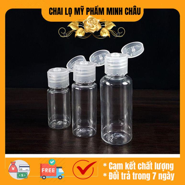 [10ml/20ml/30ml] Chai lọ nhựa pet nắp bật chiết mỹ phẩm