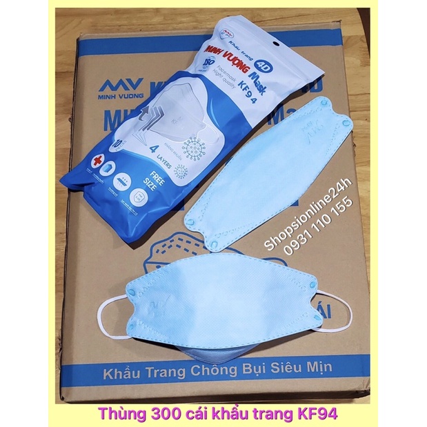Khẩu trang y tế 4 lớp 4D kf94 Minh vượng Màu dương