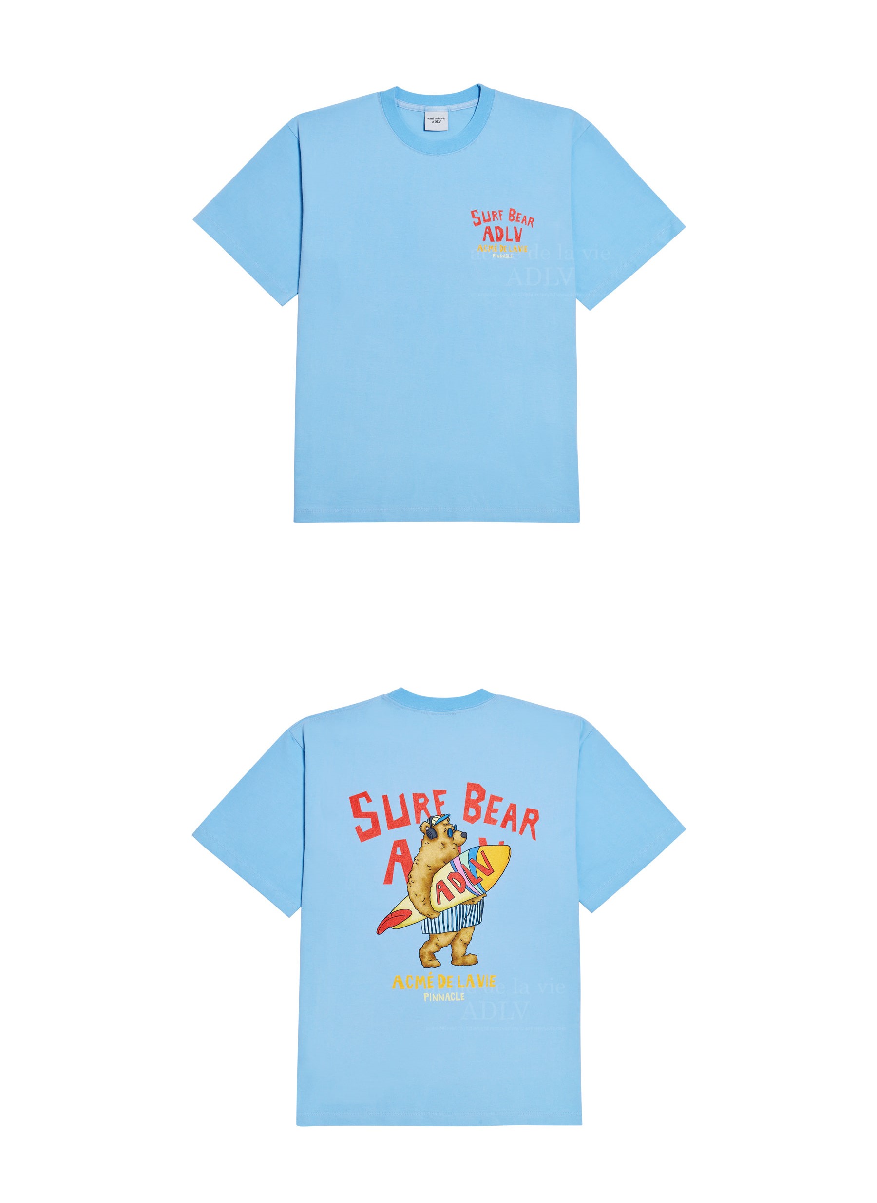 [HCM]Áo thun ngắn tay cổ tròn ADLV Surfing Bear Skyblue Xanh da trời ADLV