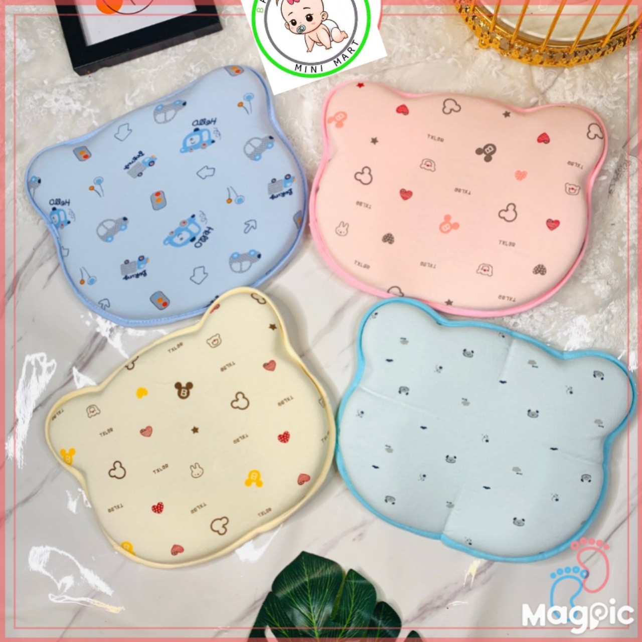 XẢ KHO Gối cao su non cao cấp cho bé sơ sinh, chống bẹt đầu,hình gấu, hình quả táo {Gối cao su non cho bé}