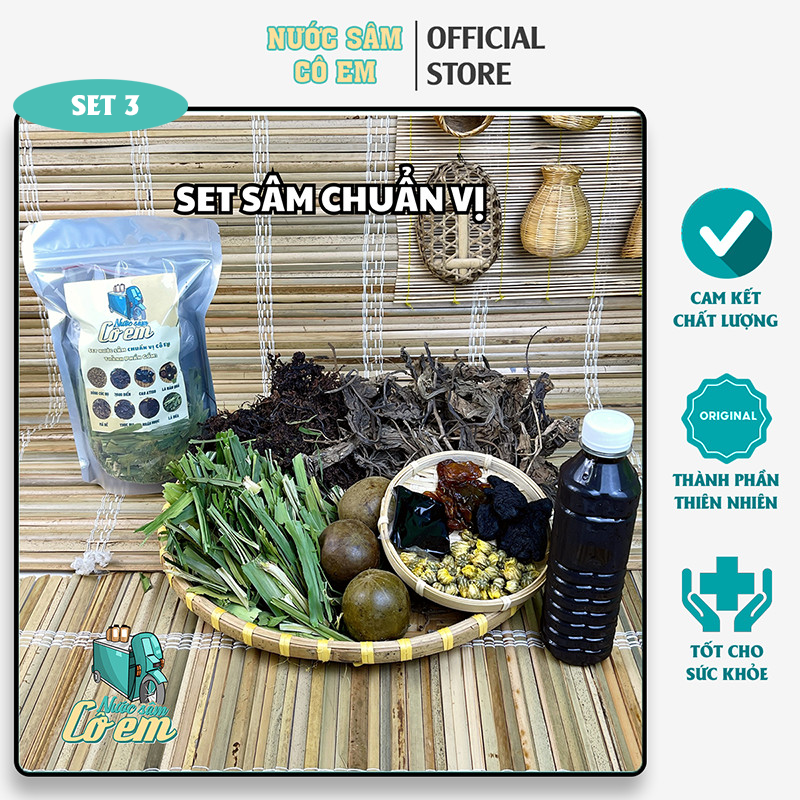 Combo 3 Set nước sâm chuẩn vị nước sâm Cô Em thảo mộc thanh nhiệt - mỗi set nấu 10L nước
