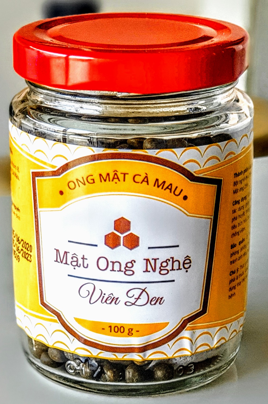 Mật ong nghệ viên đen 100gr