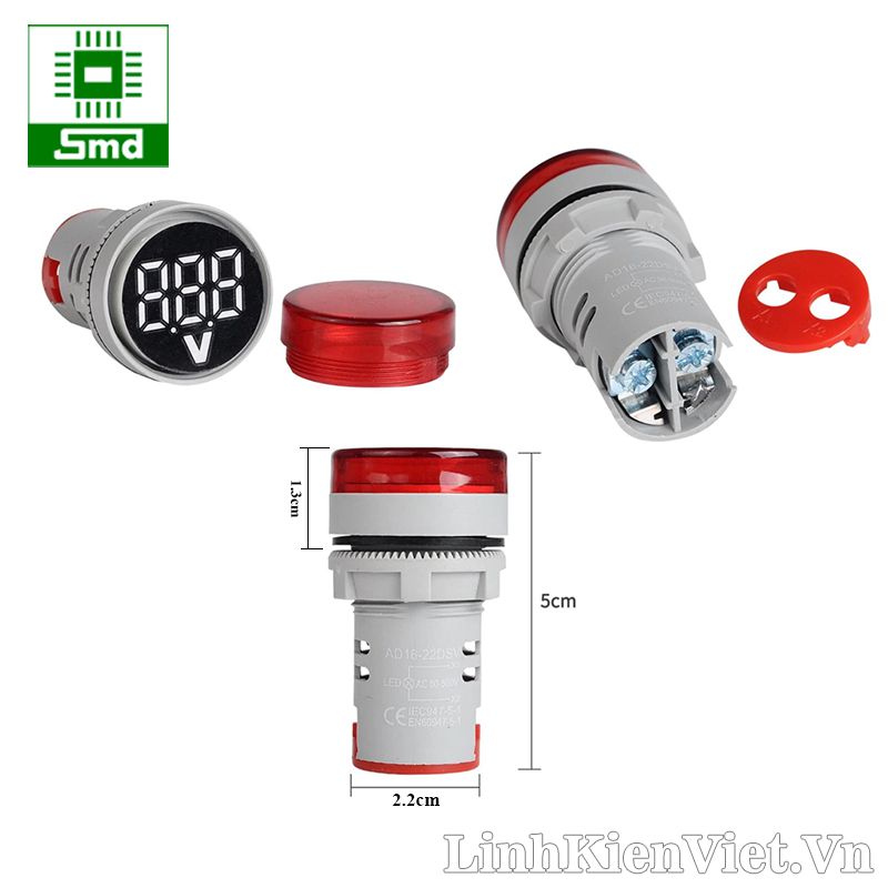 Đèn báo volt phi 22 ad16-22ds 220 vac