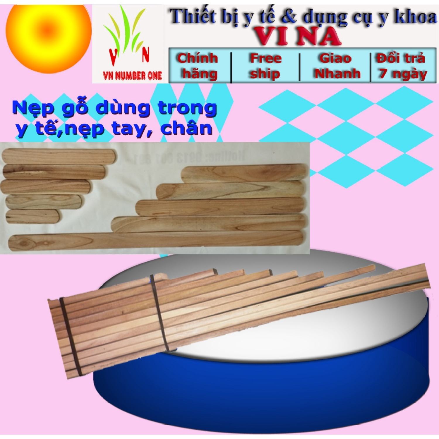 Bộ Thanh nẹp gỗ y tế dụng cụ nẹp tay chân khi bị chấn thương