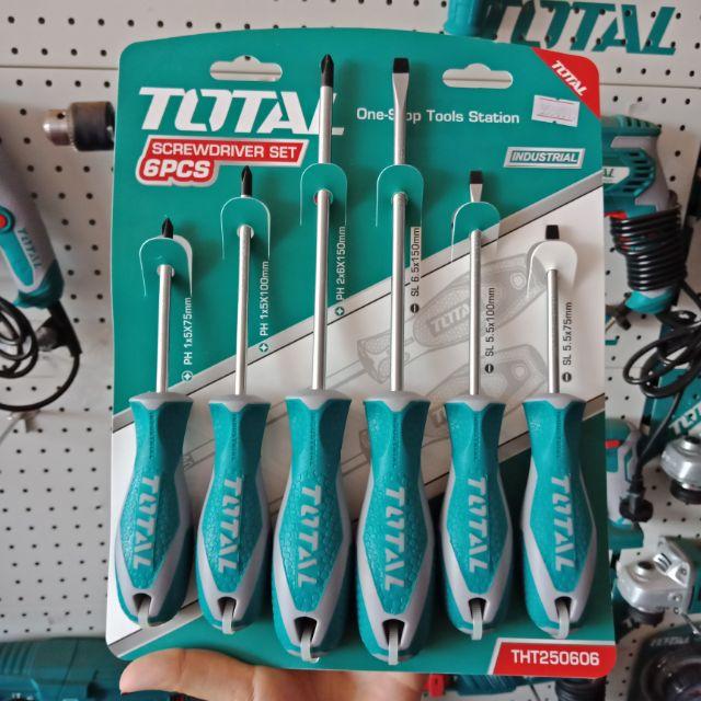 Bộ tuốc nơ vít 6 chi tiết total tht250606