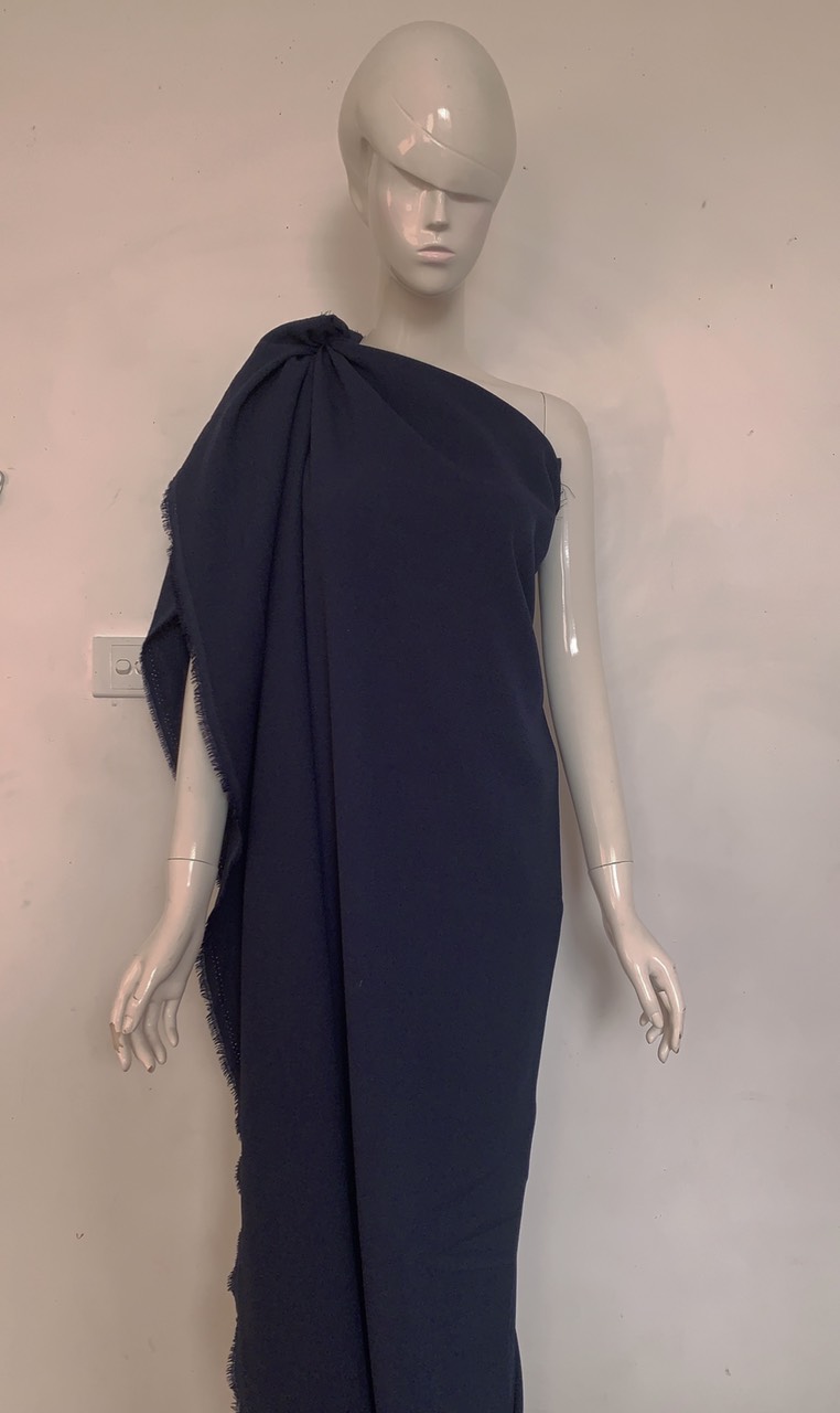 1m Vải Xốp màu xanh đen co giãn nhẹ chất đẹp khổ 1m50 may quần áo, bộ giả vest, váy đầm, chân váy, quần thụng, quần ống rộng, sooc