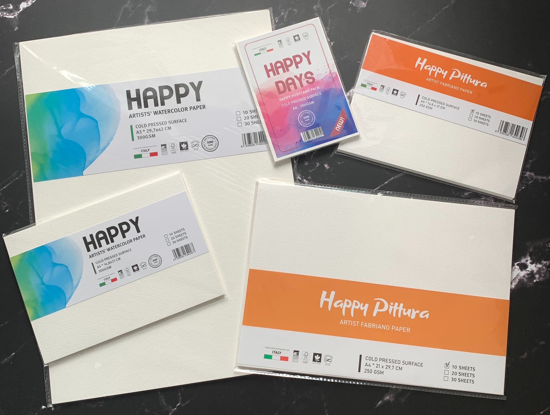 [THEARTSHOP] Giấy - sổ vẽ màu nước Happy 250gsm/300gsm