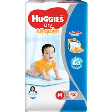 Tã/bỉm quần HUGGIES DRY M42 (6-11kg) - Gói 42 miếng
