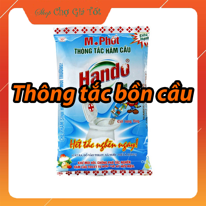 Bột thông tắc bồn cầu bể phốt Hando 300Gr [Đổ định kì để đạt hiệu quả cao]