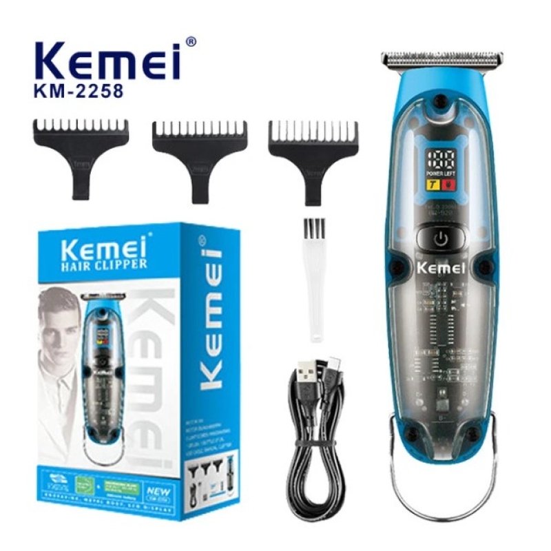 Tông Đơ Cắt Tóc Chấn Viền Kemei KM-2258 Màn Hình LCD