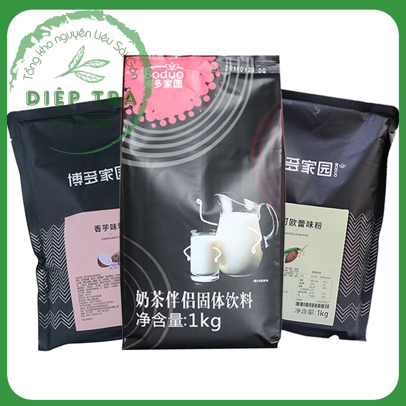 Bột boduo 1kg các loại: bột sữa 90a / socola / khoai môn / kem trứng / chống phân tầng đồ đá xay 1kg