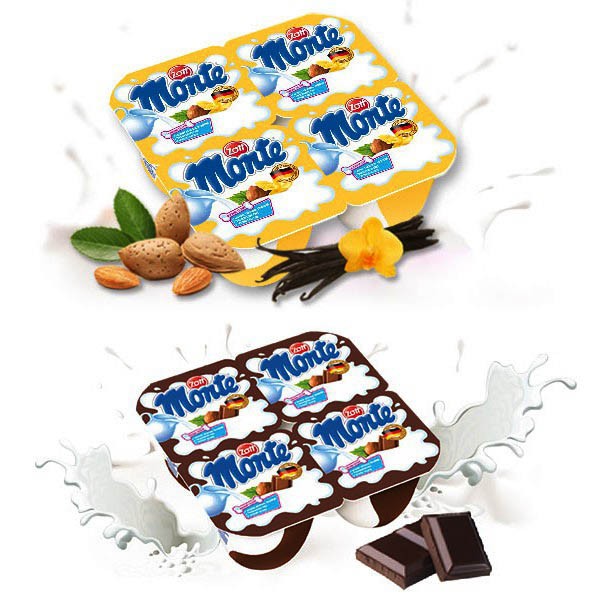 Váng sữa monte vị vani socola vỉ 4 hộp
