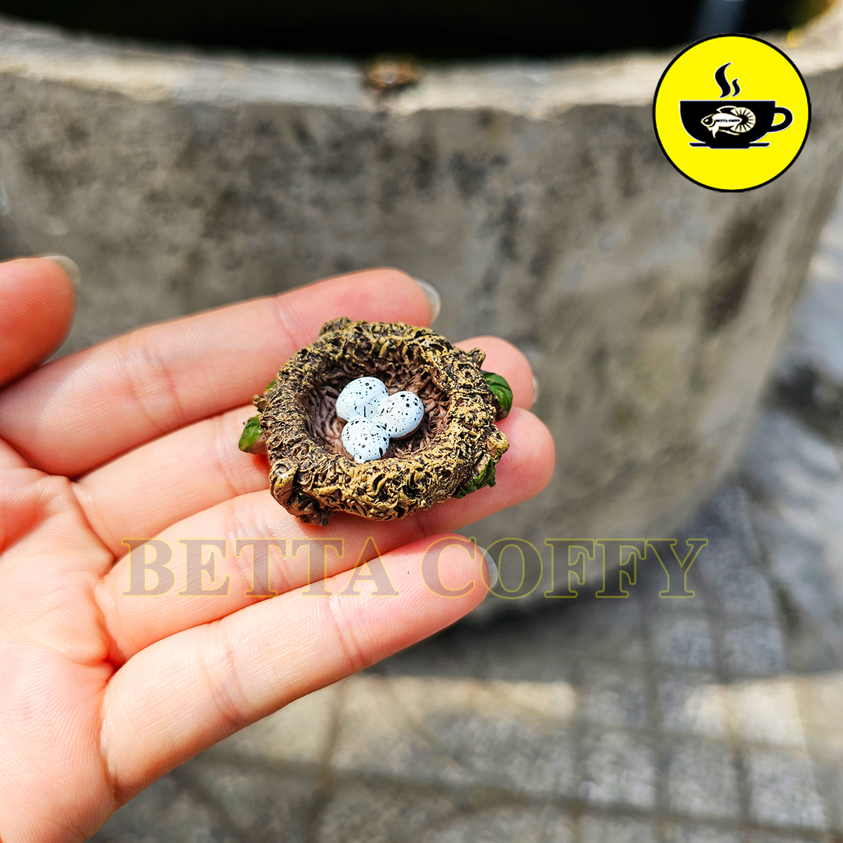 Mô hình chim sẻ và tổ chim cho các bạn trang trí bể cá non bộ tiểu cảnh, terrarium - 3
