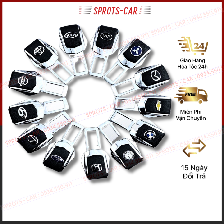 1 chốt dây đai an toàn ngắt chuông cảnh báo gắn logo hãng dùng được cho mọi hãng xe