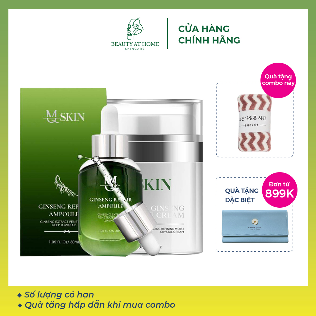 Serum căng bóng nhân sâm & kem face nhân sâm  nuôi dưỡng da từ sau bên trong - Beauty at home