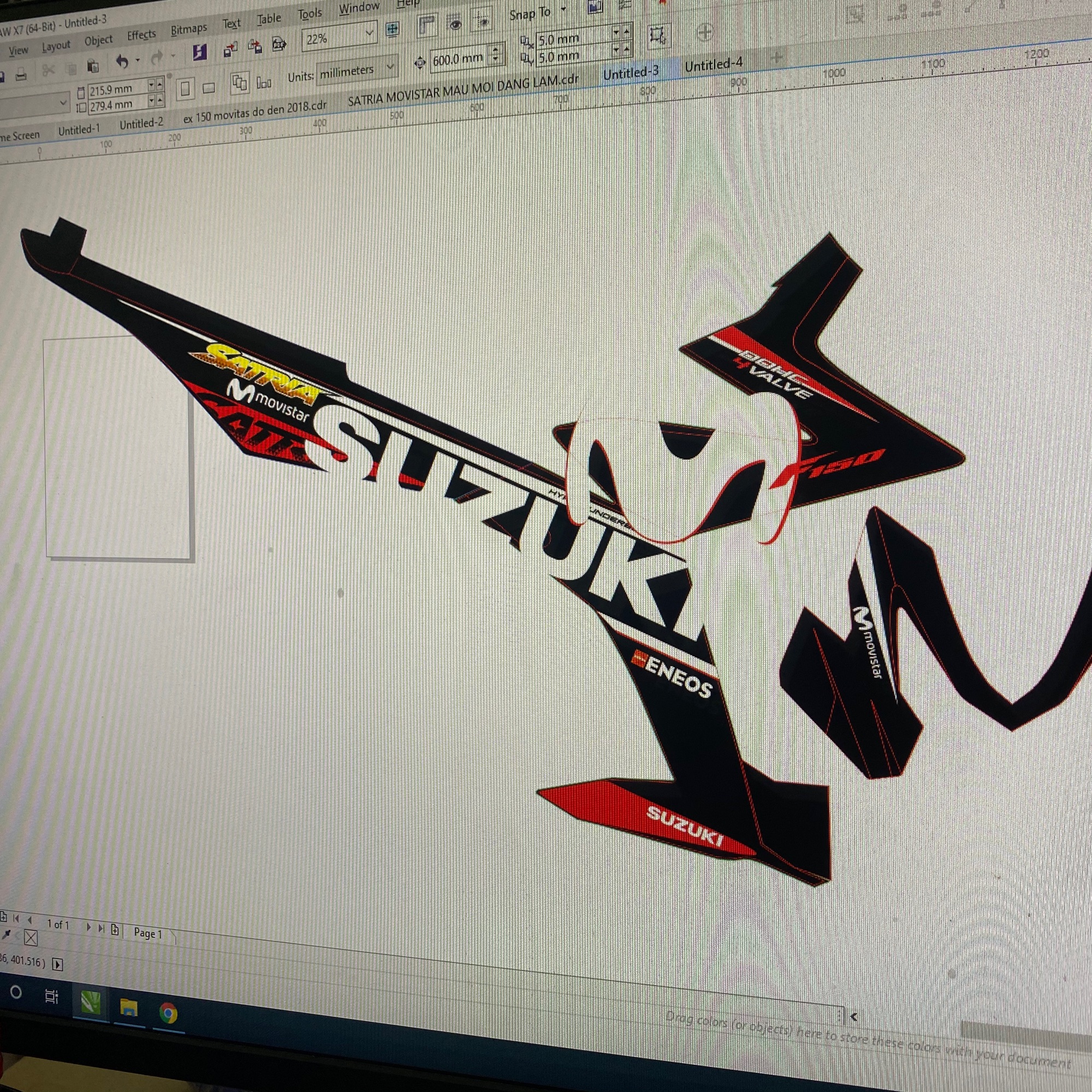 Tem rời Suzuki Satria Fi Movistar đỏ đen