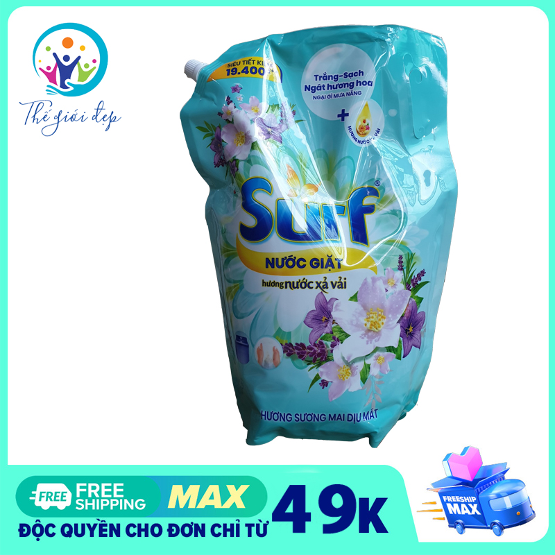 [HCM]Nước giặt Surf Sương mai dịu mát túi 3.5kg